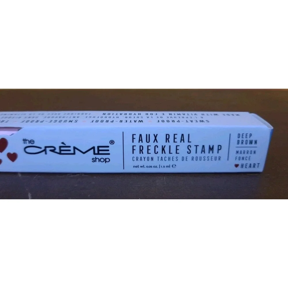 The Creme Shop Faux‎ Real Freckle Stamp Deep Brown Point Stars Dual Sided NEW